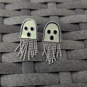 Pura Vida Silver Glow In The Dark Halloween Ghost Earrings